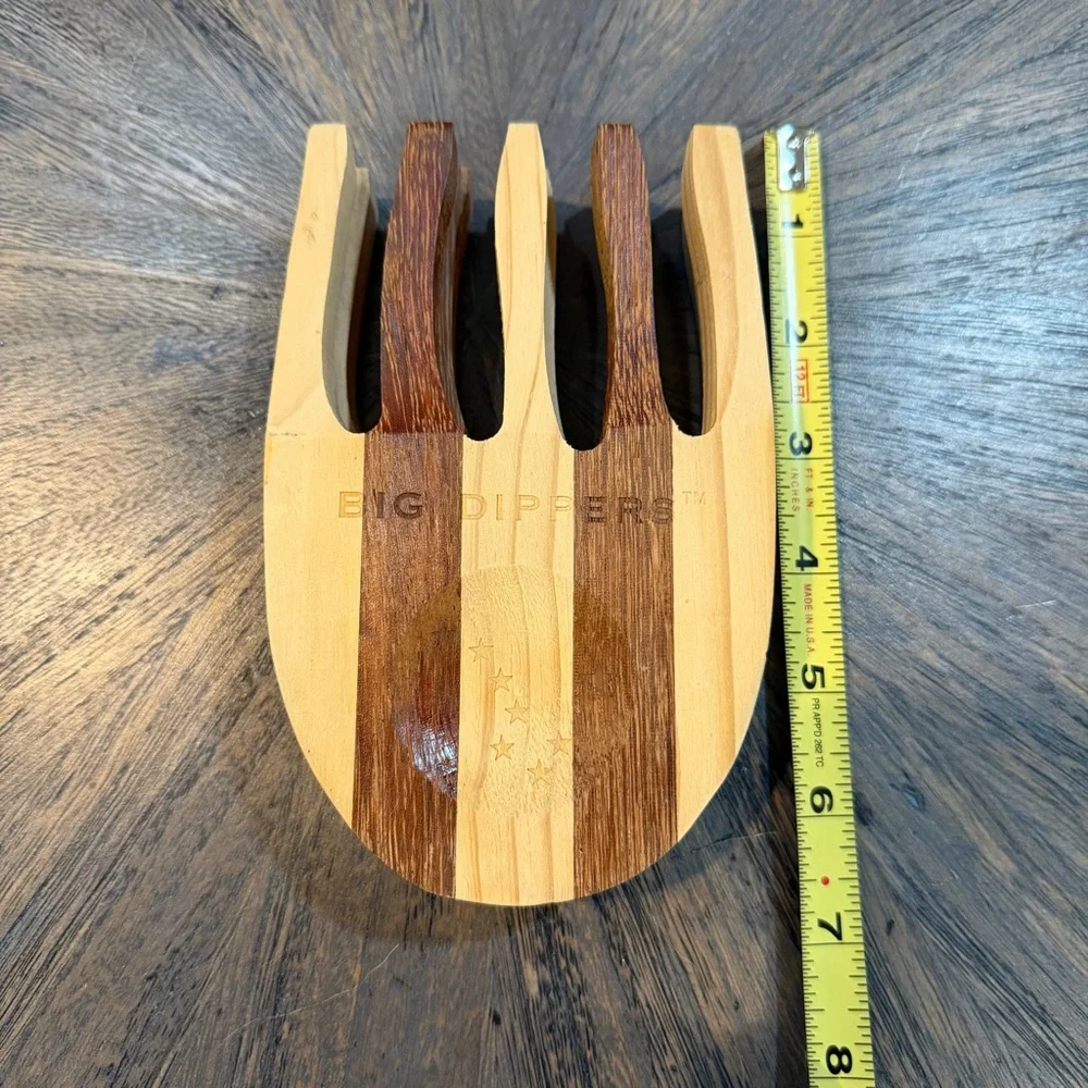 Big Dippers Handcrafted Wooden Salad Servers – Celestial Star Inlay‎ – Set of 2